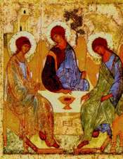 l'Icne de la Trinit: peinture russe de 1425 de saint Andr Roublev: muse Tretyakov  Moscou